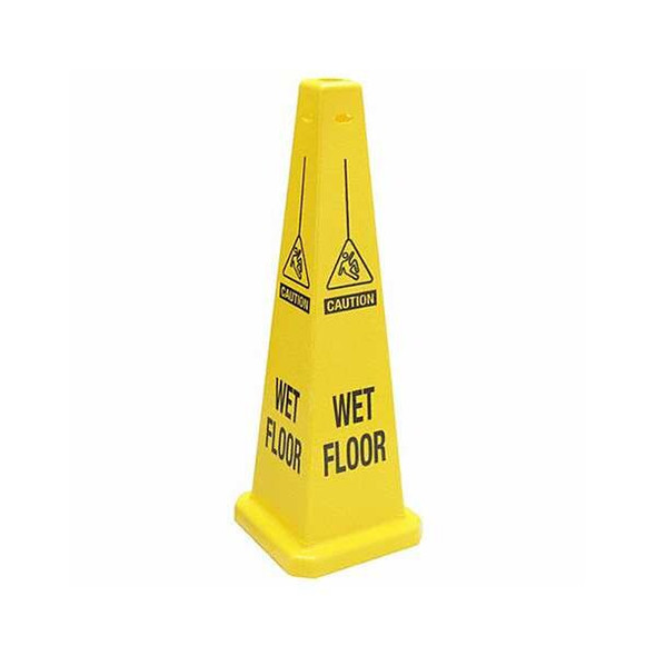 Brady Safety Cone,Yellow,Plastic,35 in H 77202 Brady Safety Cone,Yellow,Plastic,35 in H 77202