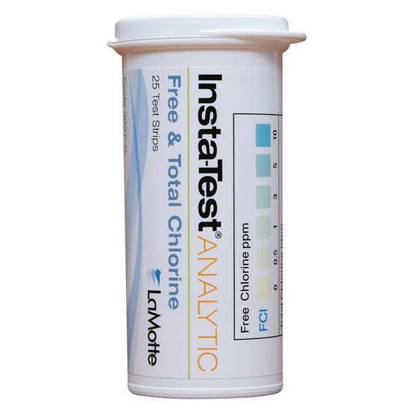 Insta-Test Test Strip,Free/Total Chlorine,0-10ppm,PK25 3027-G