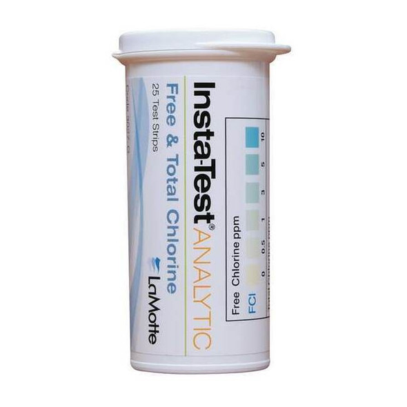 Insta-Test Test Strip,Free/Total Chlorine,0-10ppm,PK25 3027-G