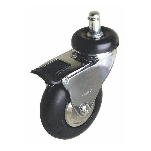 Swivel Stem Caster w/Total Lock,Neoprene,125 lb