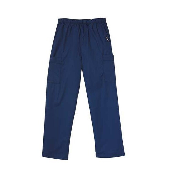 Landau Scrub Cargo Pants,L,Navy,Mens 8555BNPLRG