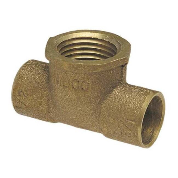 Nibco Tee, Bronze, Cup 1", Cup 1", FNPT 1/2" 712R 1X1X1/2