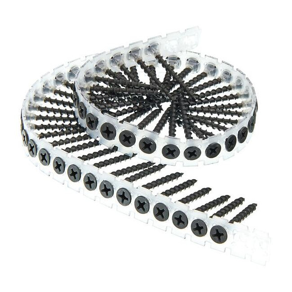 Drywall Screw, #6 x 1-5/8 in, Steel, Flat Head Phillips Drive, 1000 PK