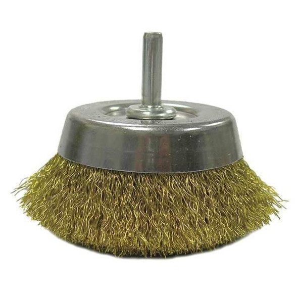 Weiler Crimped Wire Cup Wire Brush, 2-3-4", 1-4" 93812