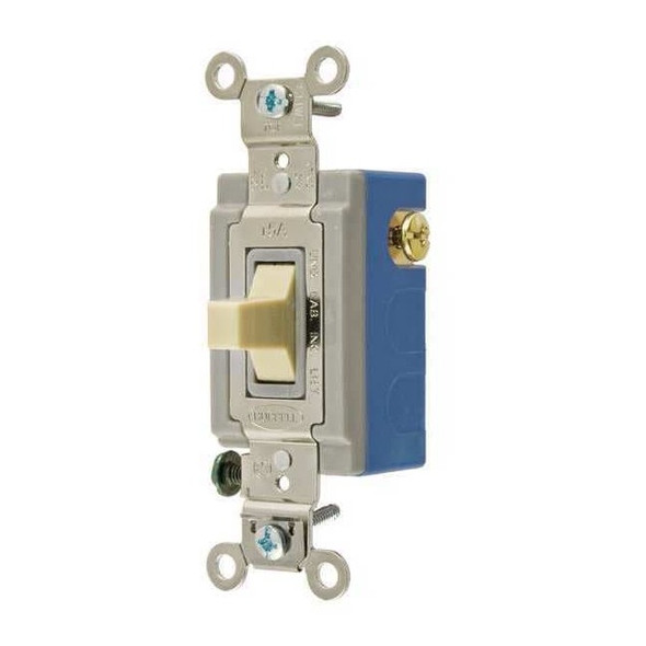 Bryant Wall Switch, 2 hp, Toggle, 15 A, Ivory 4821I