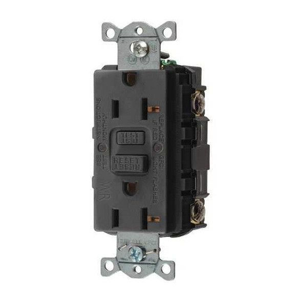 Hubbell Wiring Device-Kellems GFCI Rceptcle, Commer., Blk, 20A, 1 HP GFRWR20BLK