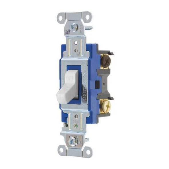 Bryant Wall Switch, 2 hp, Toggle, 15 A, White 4803BW