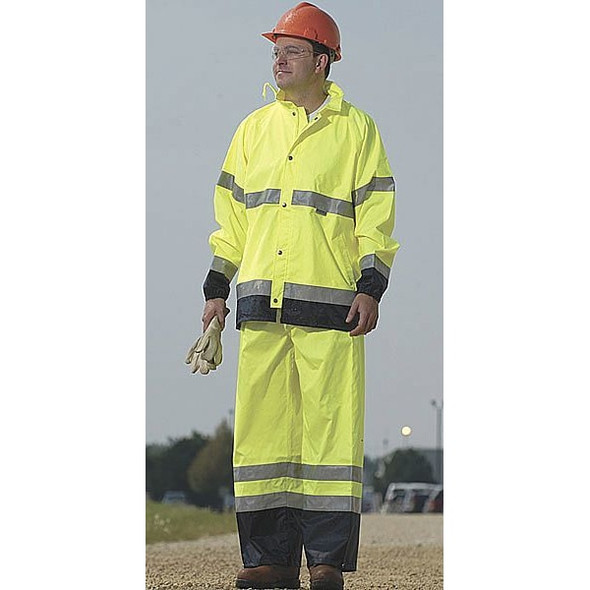 Occunomix Rain Jacket,Class 3, Type R,Blk/Ylw,3XL LUX-TJR-Y3X
