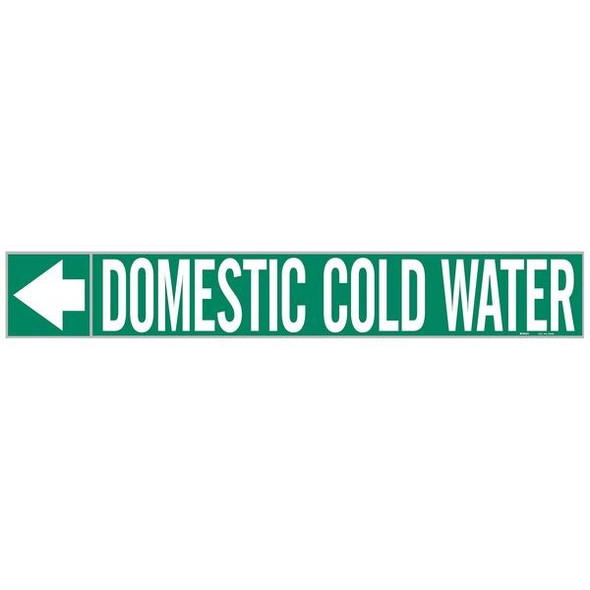 Brady Pipe Marker,Domestic Cold Water,1 In.H 20425
