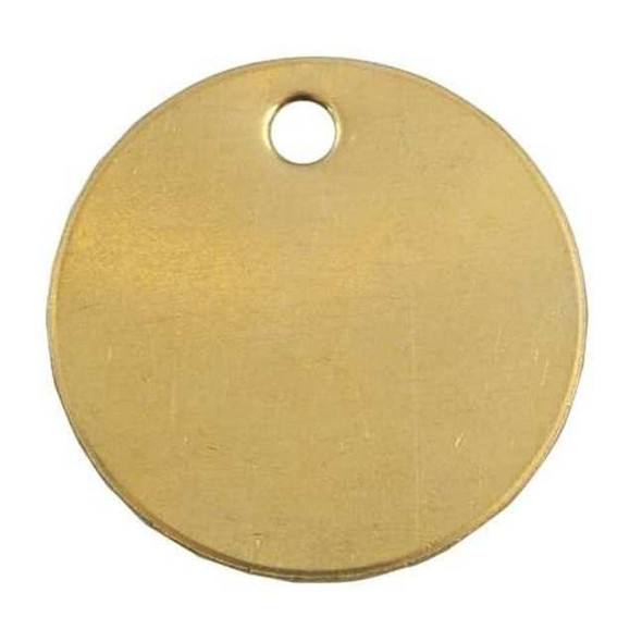 C.H. Hanson Blank Tag, Brass, 1 in H x 1 in W, Brass, Round, 25 PK 42822