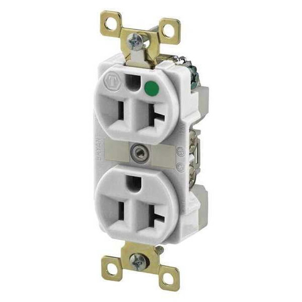Bryant Receptacle,White,20A,5-20R NEMA Config. BRY8300W Bryant Receptacle,White,20A,5-20R NEMA Config. BRY8300W