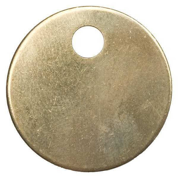 C.H. Hanson Blank Tag,Brass,1 1/4in H,1 1/4in W,PK25 42527
