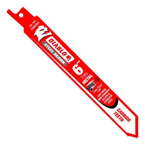 Diablo 6" L x Metal Cutting Reciprocating Saw Blade DS0620CF