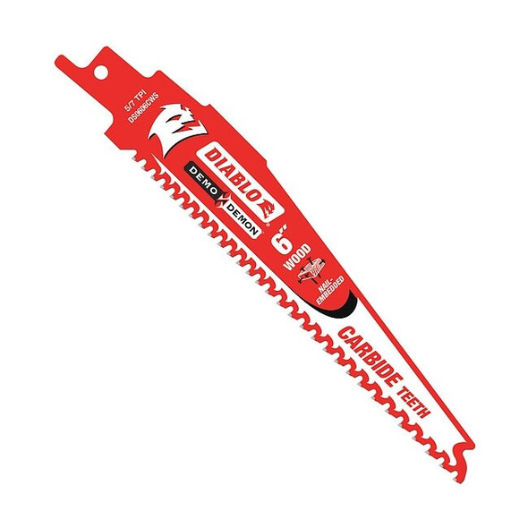 Diablo 6" L x Demolition Cutting Reciprocating Saw Blade DS0606CWS