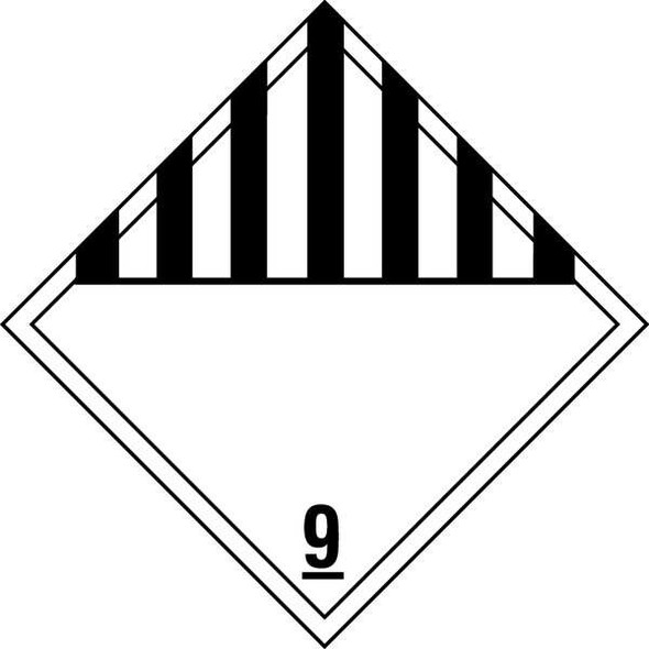 DOT Container Placard, 9, Rigid Styrene, 10-4/5" W x 10-4/5" H