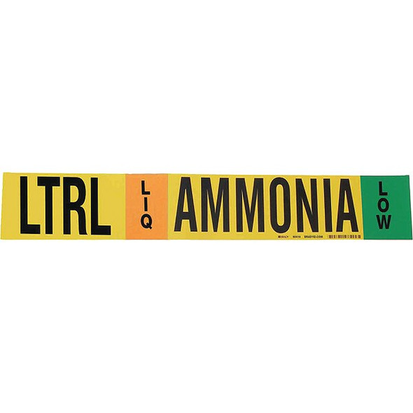 Brady Pipe Marker,Ammonia,2 1/4 in H,14 in W 90414 Brady Pipe Marker,Ammonia,2 1/4 in H,14 in W 90414