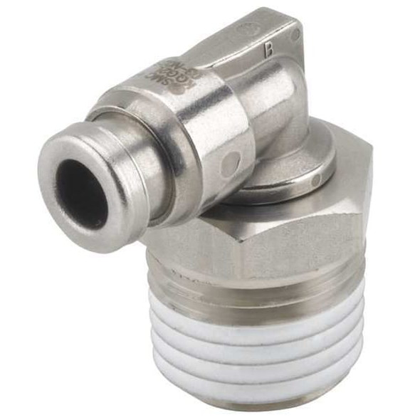 Smc 1/4" Tube x R(PT) SS Male 90 Degree Elbow KQG2L06-02S