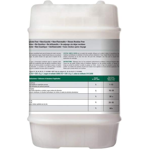 Simple Green Cleaner/Degreaser,Unscented,5 gal,Bucket 0600000119005 Simple Green Cleaner/Degreaser,Unscented,5 gal,Bucket 0600000119005
