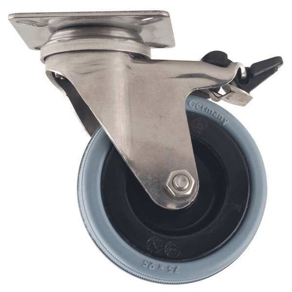 Manufacturer Varies Swivel Plate Caster,Rubber,3 in.,165 lb.,A LPXA-VPA 75G-FI