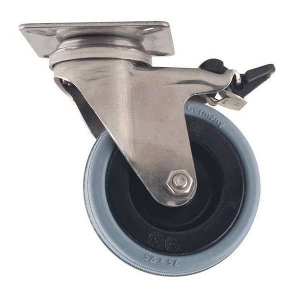 Manufacturer Varies Swivel Plate Caster,Rubber,3 in.,165 lb.,A LPXA-VPA 75G-FI