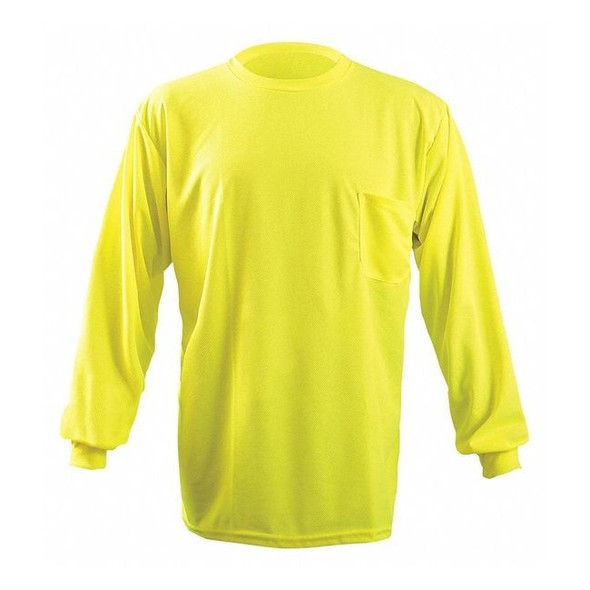 Unisex Long Sleeve T-Shirt, Polyester, Pullover, Yellow, M