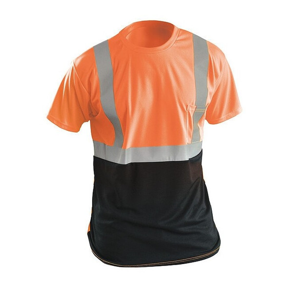 Unisex Short Sleeve T-Shirt, Polyester, Pullover, Orange, 2XL