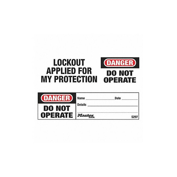 Master Lock Safety Tag,Danger - Do Not Operate,PK100 S297 Master Lock Safety Tag,Danger - Do Not Operate,PK100 S297