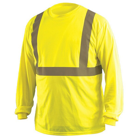 Unisex Long Sleeve T-Shirt, Polyester, Pullover, Yellow, M