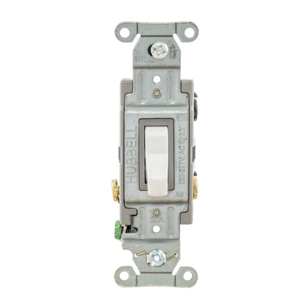 Hubbell Wiring Device-Kellems Wall Switch,20A,White,1 HP,3-Way Switch CSB320W