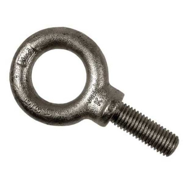 Eye Bolt With Shoulder, 1/2"-13, 1-1/2 in Shank, 1-3/16 in ID, Steel, Galvanized