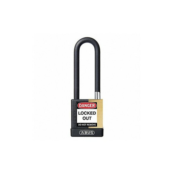 Keyed Padlock, Open, Rectangular Steel Body, Hardened Steel Shackle, 3/4 in W