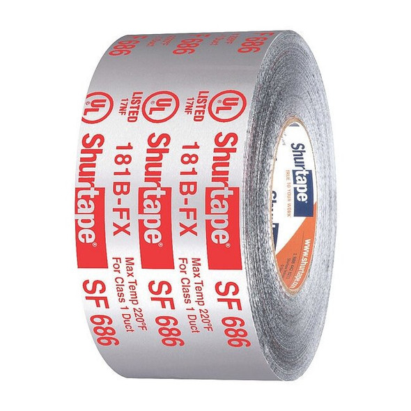 Shurtape Foil Tape, Aluminum, 33-3/8 yd L, 2-7/8 in W 111163