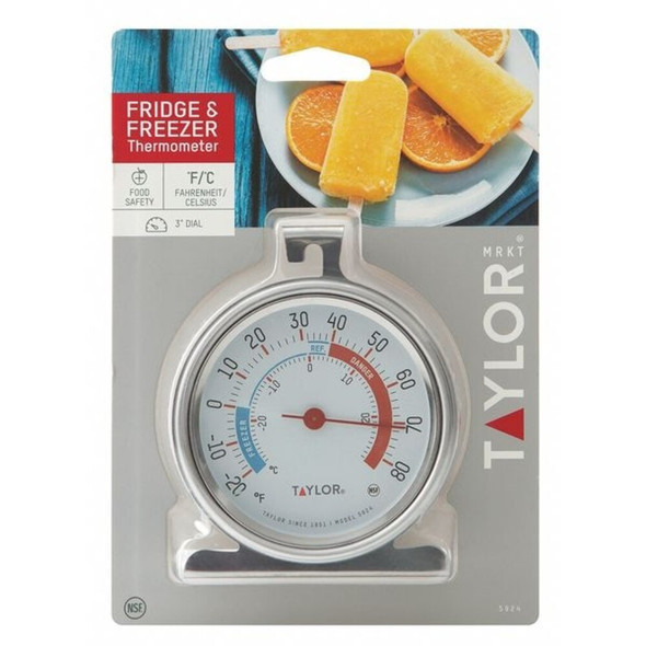 Taylor Refrigerator-Freezer Thermometer,3" Dial 5924
