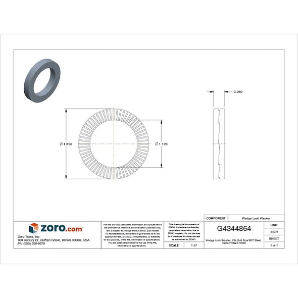 Nord-Lock Wedge Lock Washer, For Screw Size M27 Steel, Advanced Corrosion Resistance Finish 1550