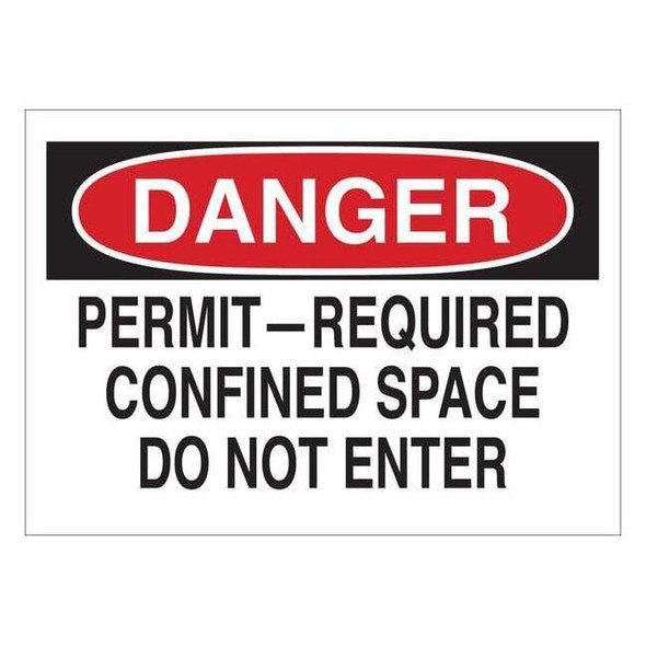 Safety Sign Label, 3 1/2 in H x 5 in W, Polyester, Horizontal Rectangle