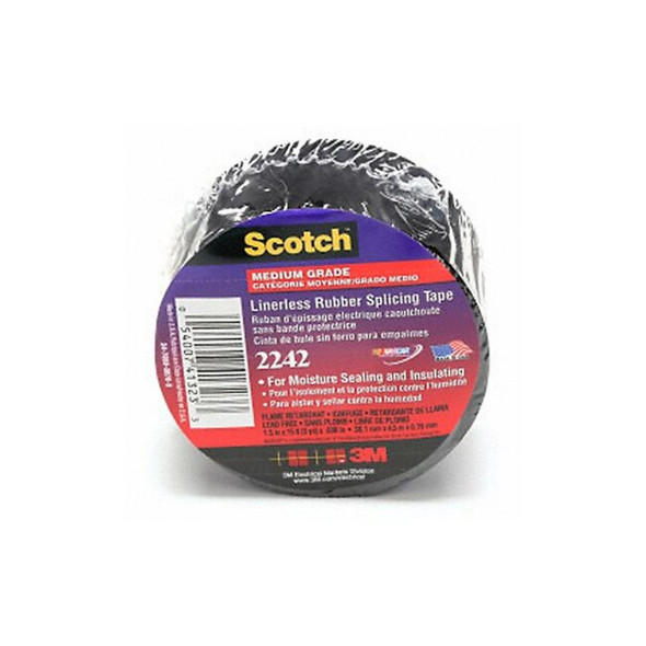 3m ElectricalTape,Black,5ydL,1-1/2inW,PK12 2242-1-1/2X15FT