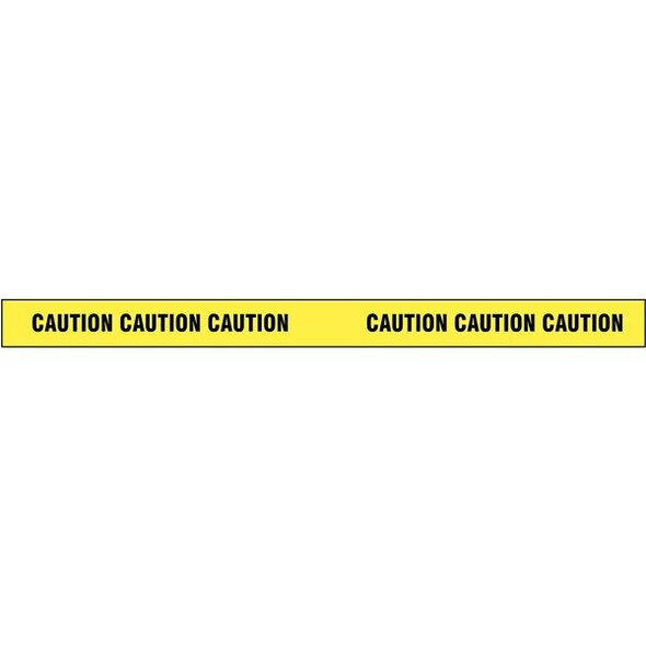 Barricade Tape, Caution, Yellow, 2 in Wide x 180 ft Length, Vinyl, 4 mil