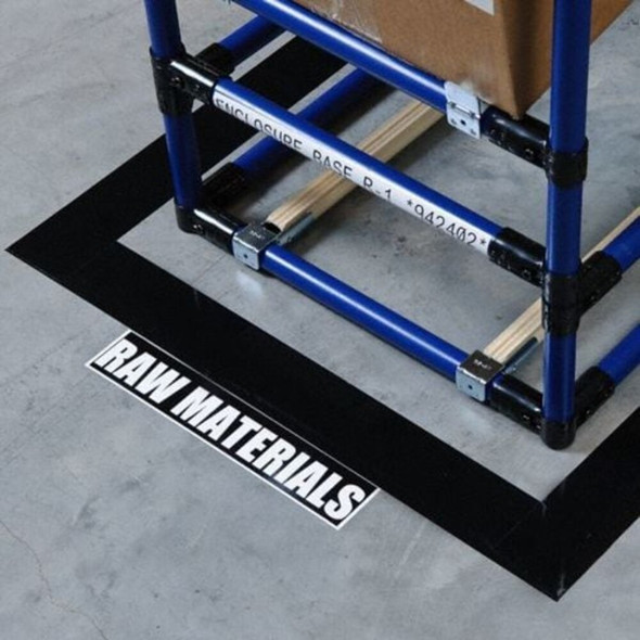 Floor Marking Tape, Polyester, No Legend, Black, 4 in W., 8 mil Thickness  104370