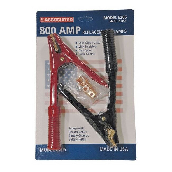 Associated Equipment Heavy Duty Clamp,800A,Red/Black 6205
