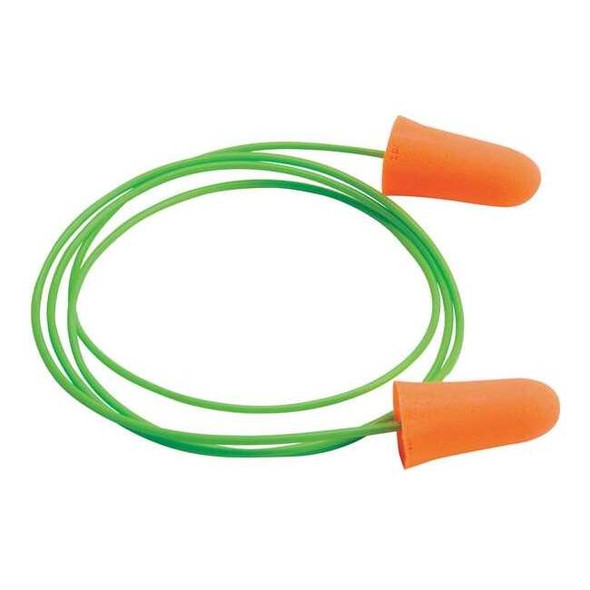 Mellows(R) Disposable Foam Ear Plugs, Bullet Shape, 30 dB, Orange, 100 PK