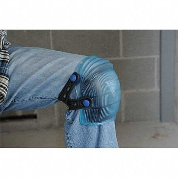 Knee Pads, Flexible, Silica Gel Pad, ABS Cap, Button and Loop Closure, 2 Straps, Blue, Universal