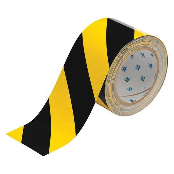 Brady Floor Tape,Black/Yellow,3 inx100 ft,Roll 104347 Brady Floor Tape,Black/Yellow,3 inx100 ft,Roll 104347