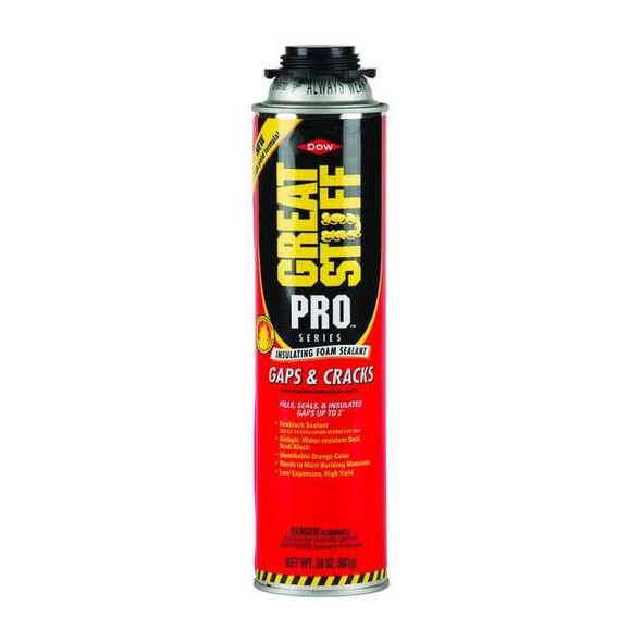 Spray Foam Sealant, 24 oz, Aerosol Can, Orange, Polyurethane Base