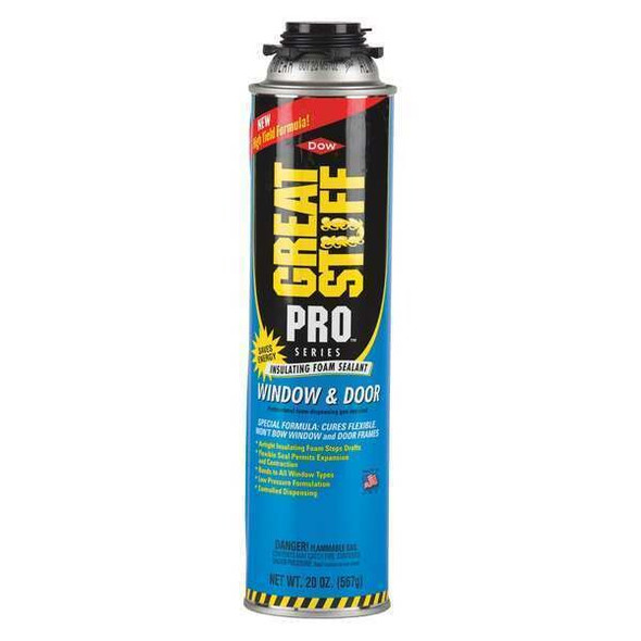 Great Stuff Spray Foam Sealant, 20 oz, Aerosol Can, Yellow, Pro 00187273