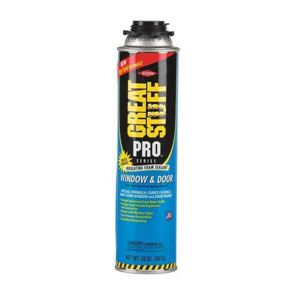 Great Stuff Spray Foam Sealant, 20 oz, Aerosol Can, Yellow, Pro 00187273