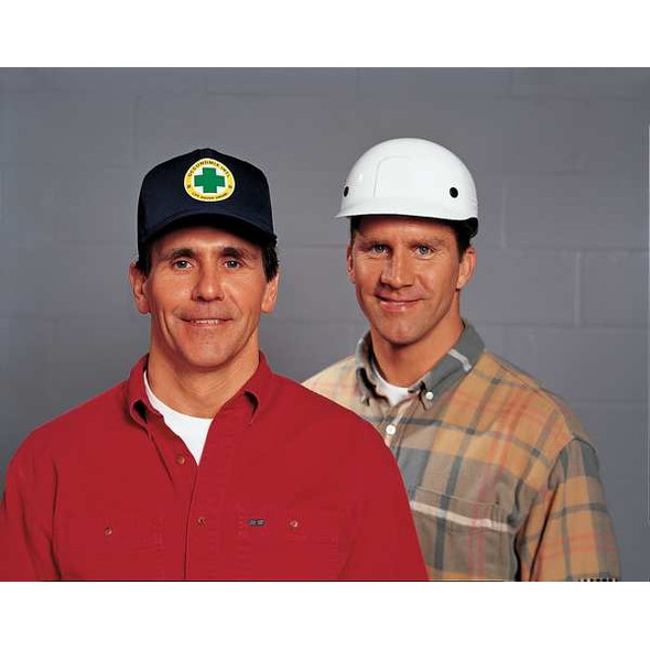 Occunomix Bump Cap, Long Brim Baseball, Polyethylene, Hook-and-Loop Suspension, Black V410-B06