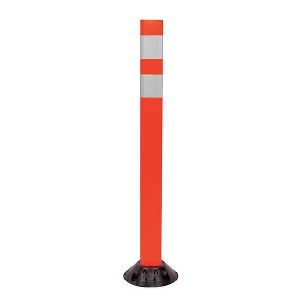 Delineator Post, Polyurethane, High-Intensity Prismatic, 36" Height, 3.5 lb, Orange