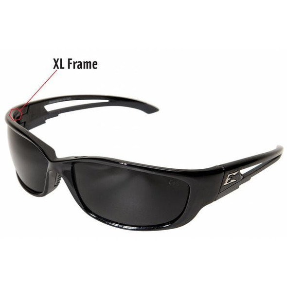 Edge Eyewear Kazbek XL, Safety Glasses, Anti-Scratch, Gray Lens, Black Frame, Full-Frame SK-XL116