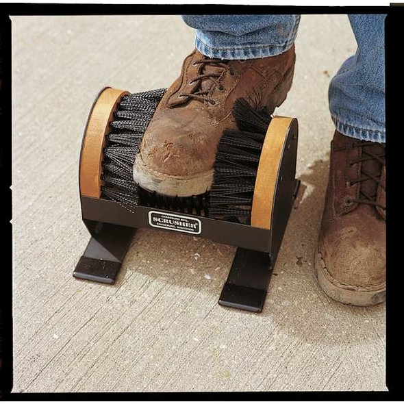 Deluxe Boot Brush, Scraper, Boot/Shoe Scrubber, Elevated Base, Black, 9 in L x 9 in W x 9 in H