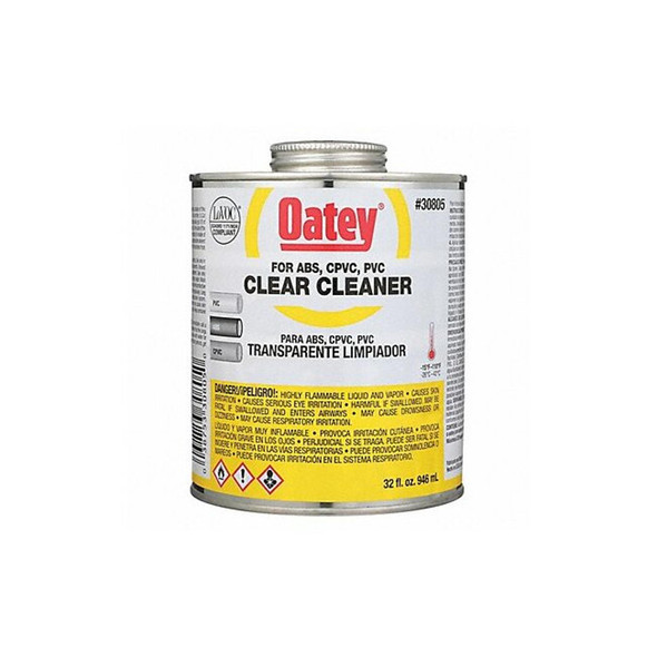 Oatey PVC Cleaner,Clear,32 oz. 30805